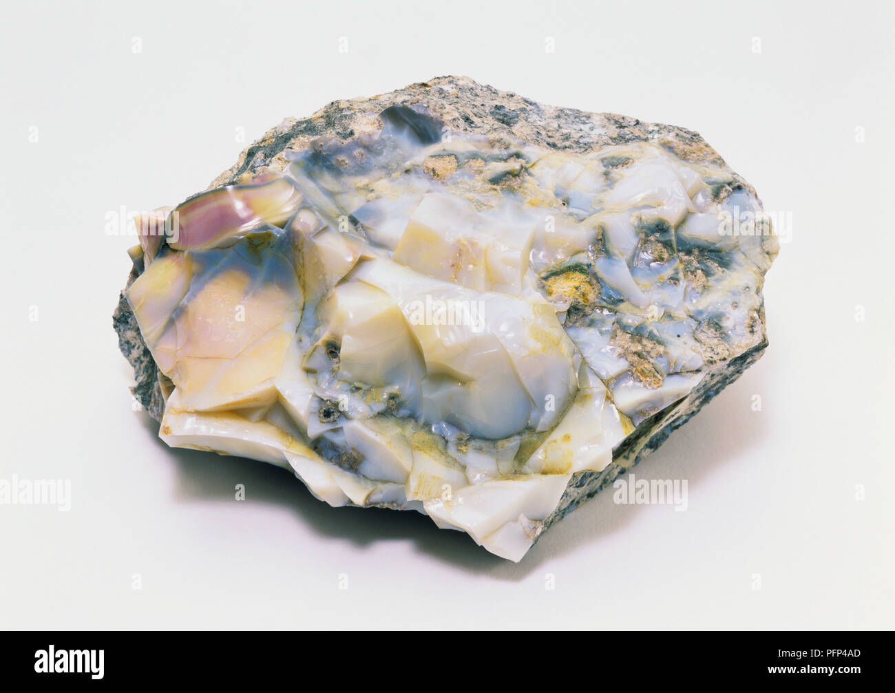 Potch opal with smooth and rough surface Stock Photo