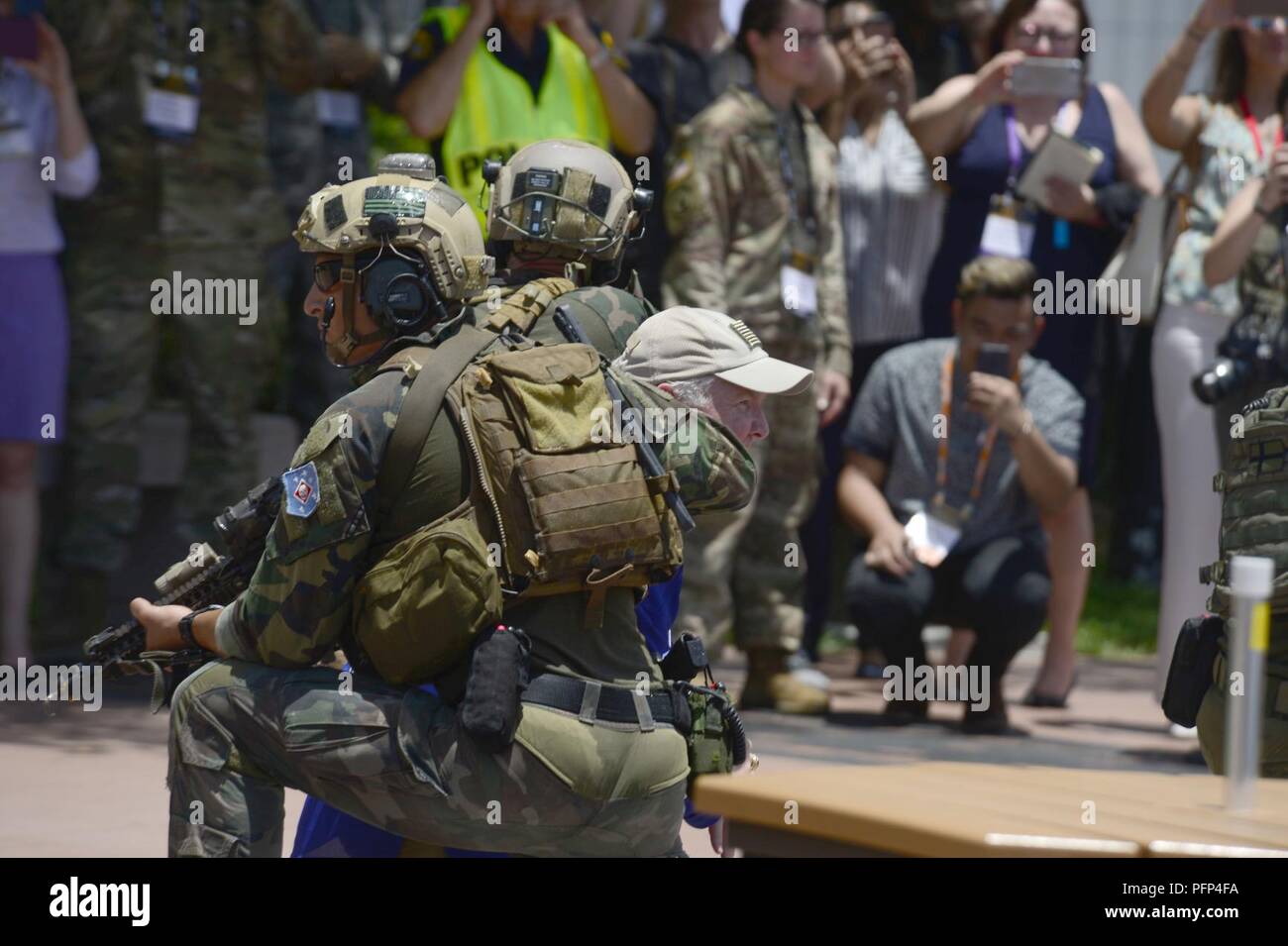 Multinational special operations forces rescue a hostage during the