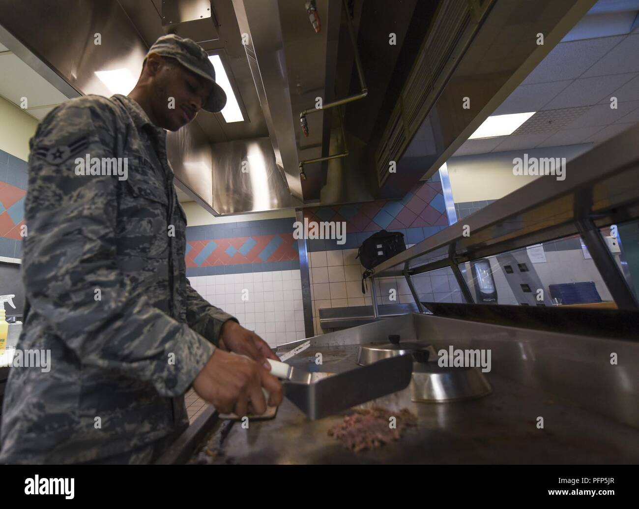 U.S. Air Force Airman 1st Class Joseph Haygood, a food service