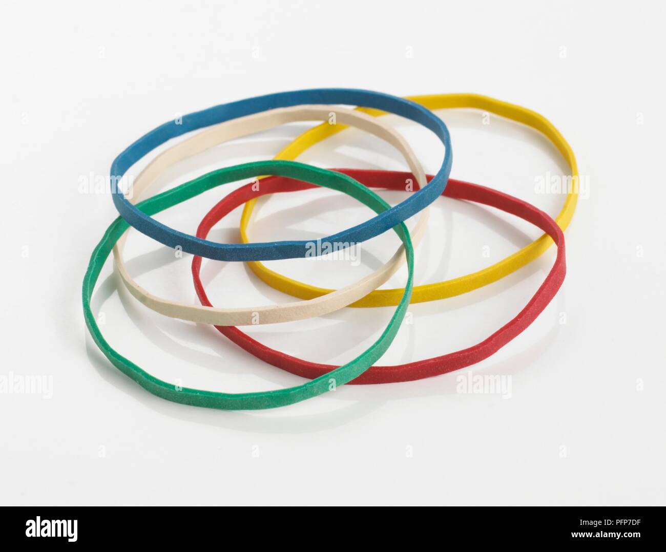 Coloured rubber bands Stock Photo