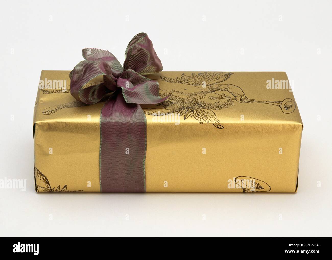 purple and gold wrapping paper
