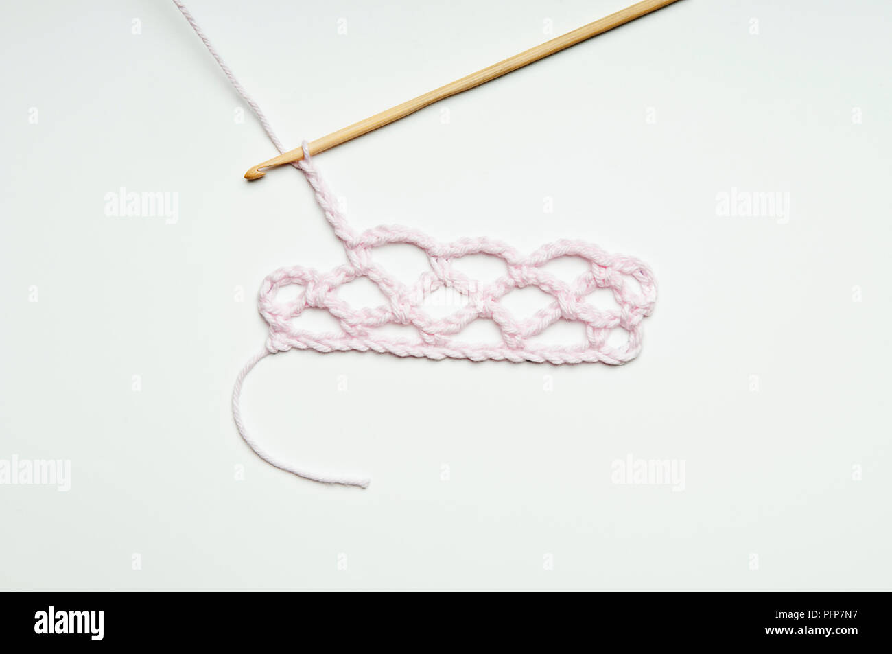 Chain loop mesh crochet technique Stock Photo Alamy