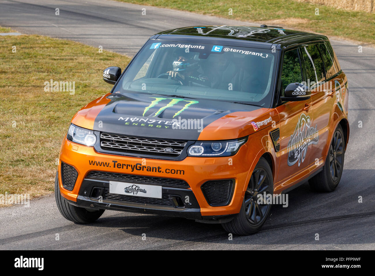 2018 Range Rover Sport SVR with world famous and record breaking stunt  driver Terry Grant at the 2018 Goodwood Festival of Speed, Sussex, UK Stock  Photo - Alamy
