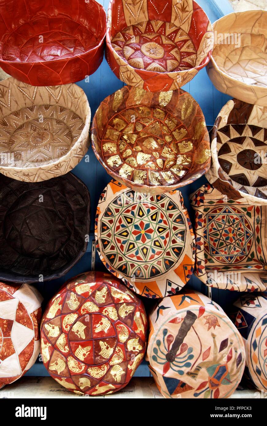 Egypt, Cairo, hats for sale at market Stock Photo Alamy