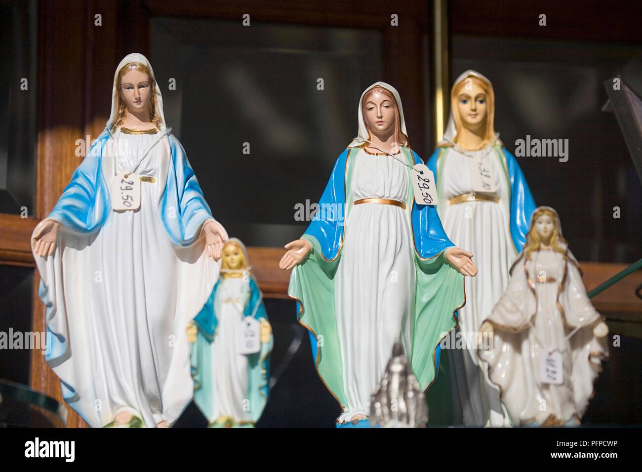 Virgin Mary statues for sale Stock Photo Alamy