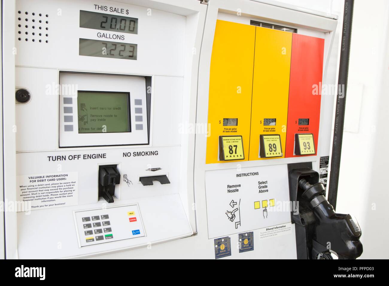 USA, selfservice fuel pump Stock Photo Alamy