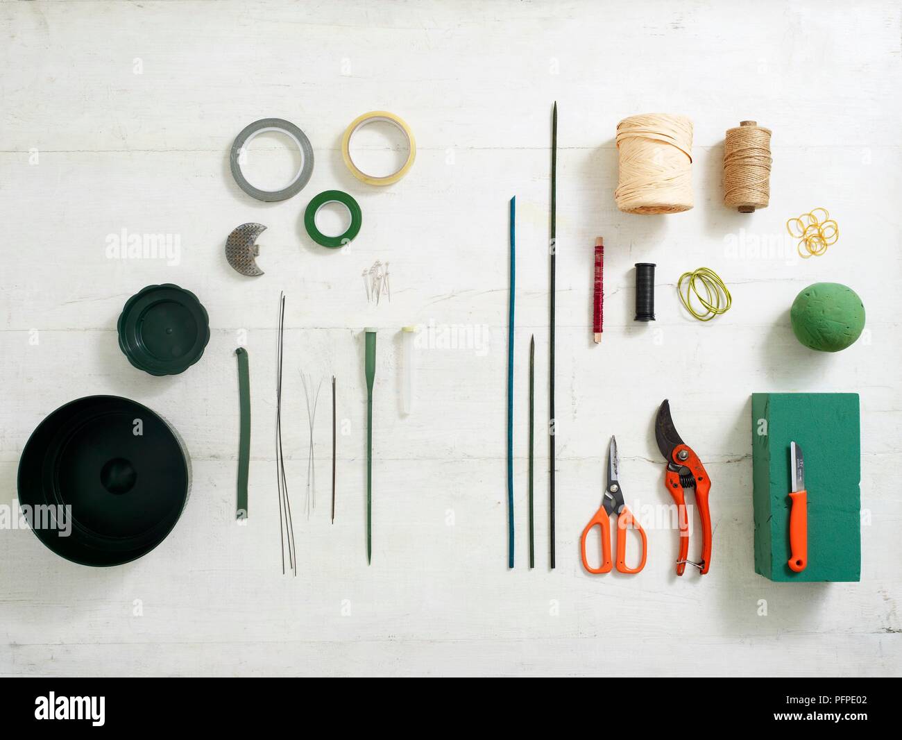 Equipment for flower arranging Stock Photo Alamy