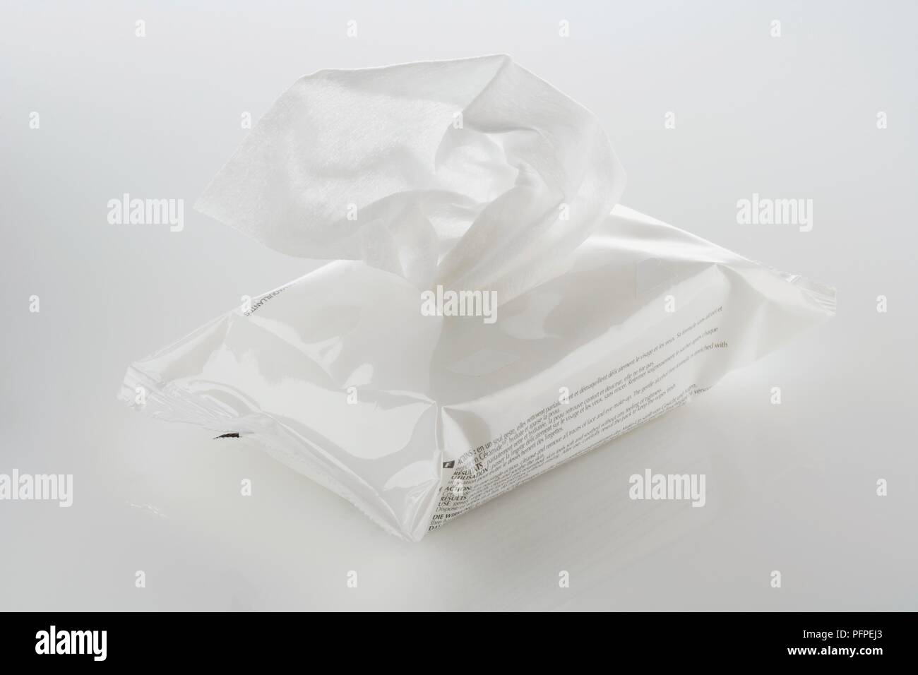 Packet of face wipes Stock Photo Alamy