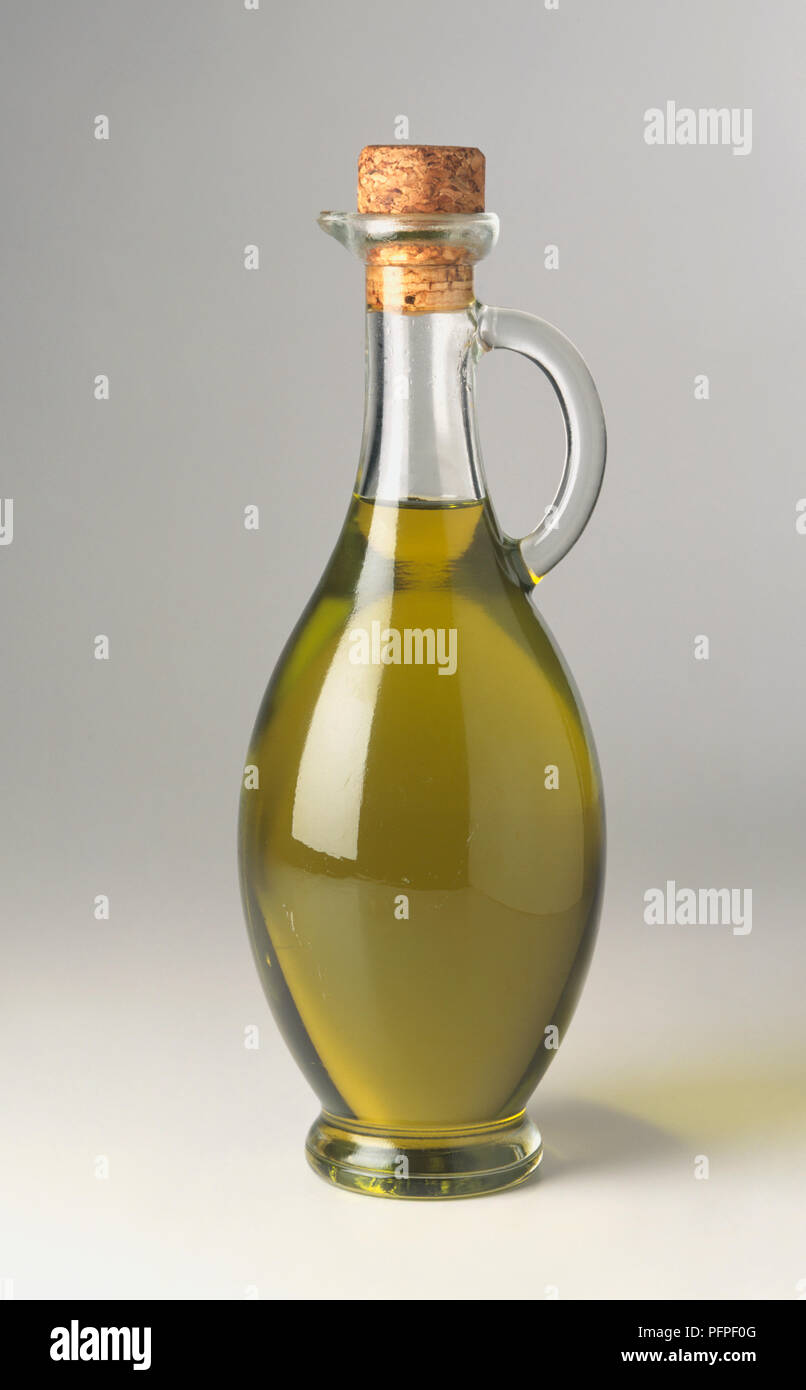 Download Clear Glass Bottle Of Olive Oil With Handle And Cork Stock Photo Alamy PSD Mockup Templates
