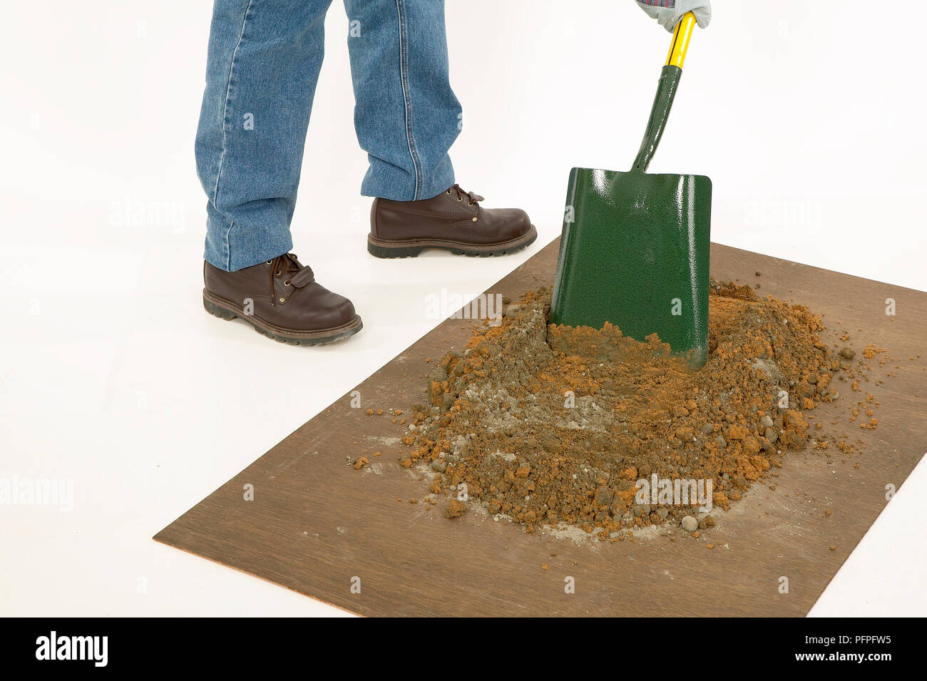 Mixing dry powdered ingredients of cement together Stock Photo Alamy