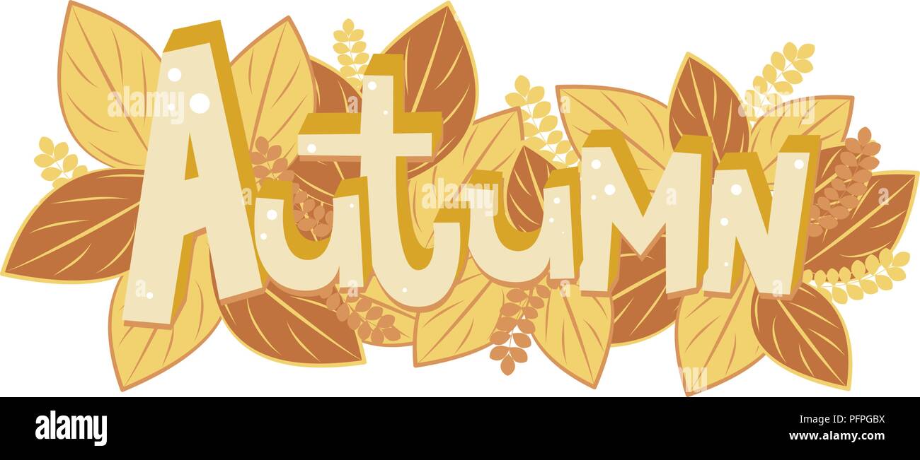 Autumn lettering. Elements for invitations, posters, greeting cards ...