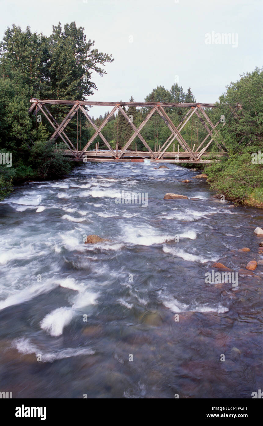 Wooden trestle bridge hi-res stock photography and images - Alamy