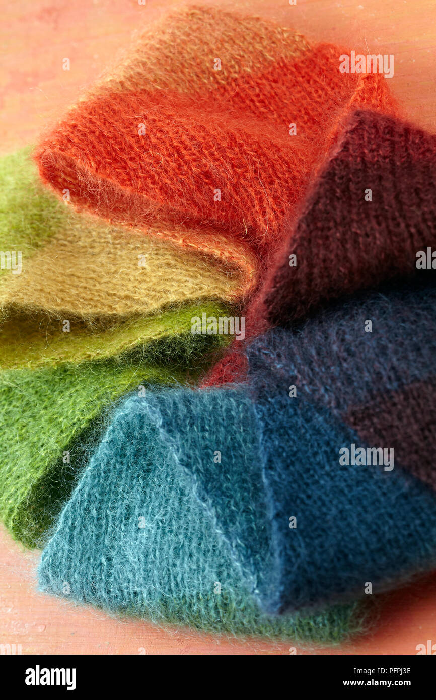 Rainbow mohair scarf Stock Photo