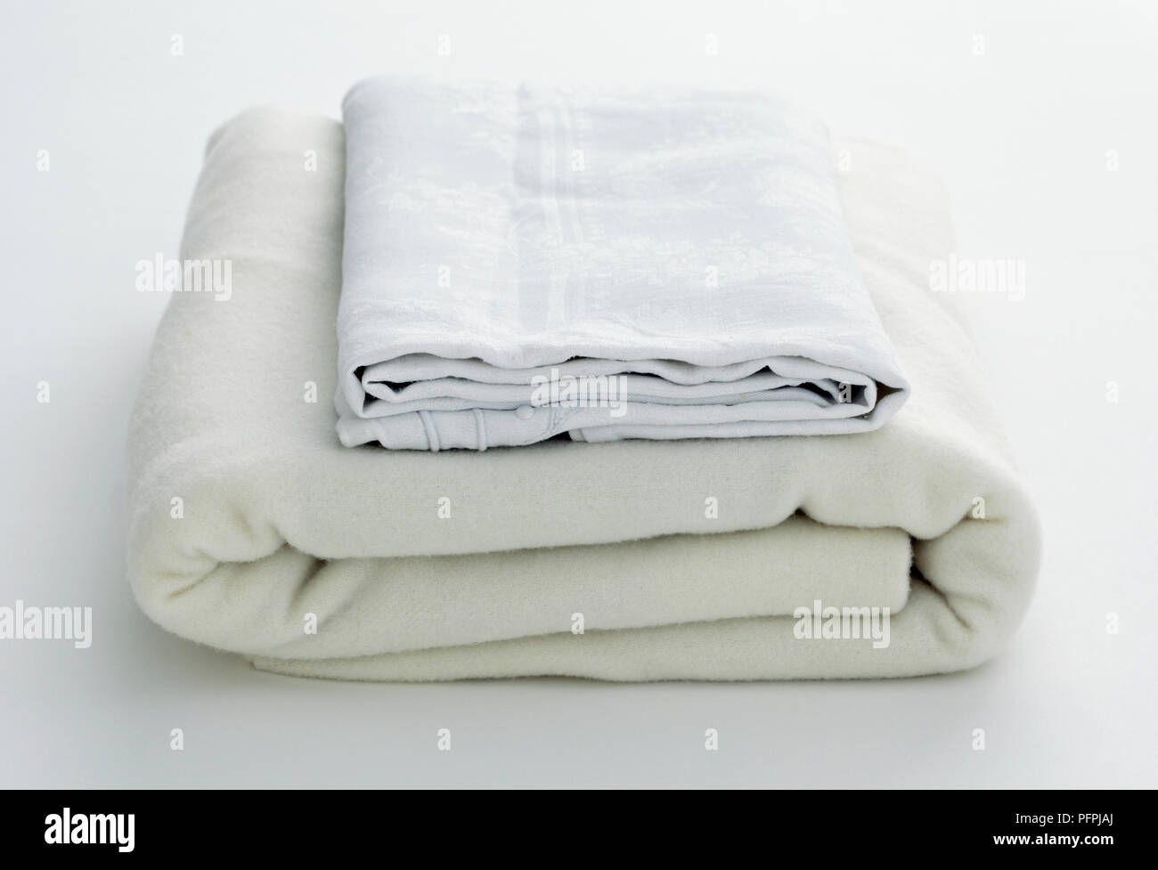 Folded Blankets Stock Photo Alamy