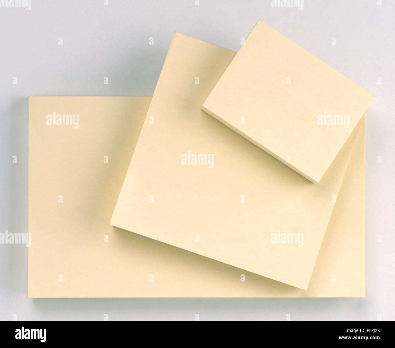 Yellow postit notes, different sizes Stock Photo Alamy