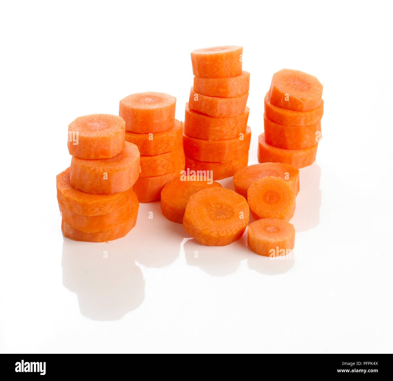 Stacks of carrot slices Stock Photo