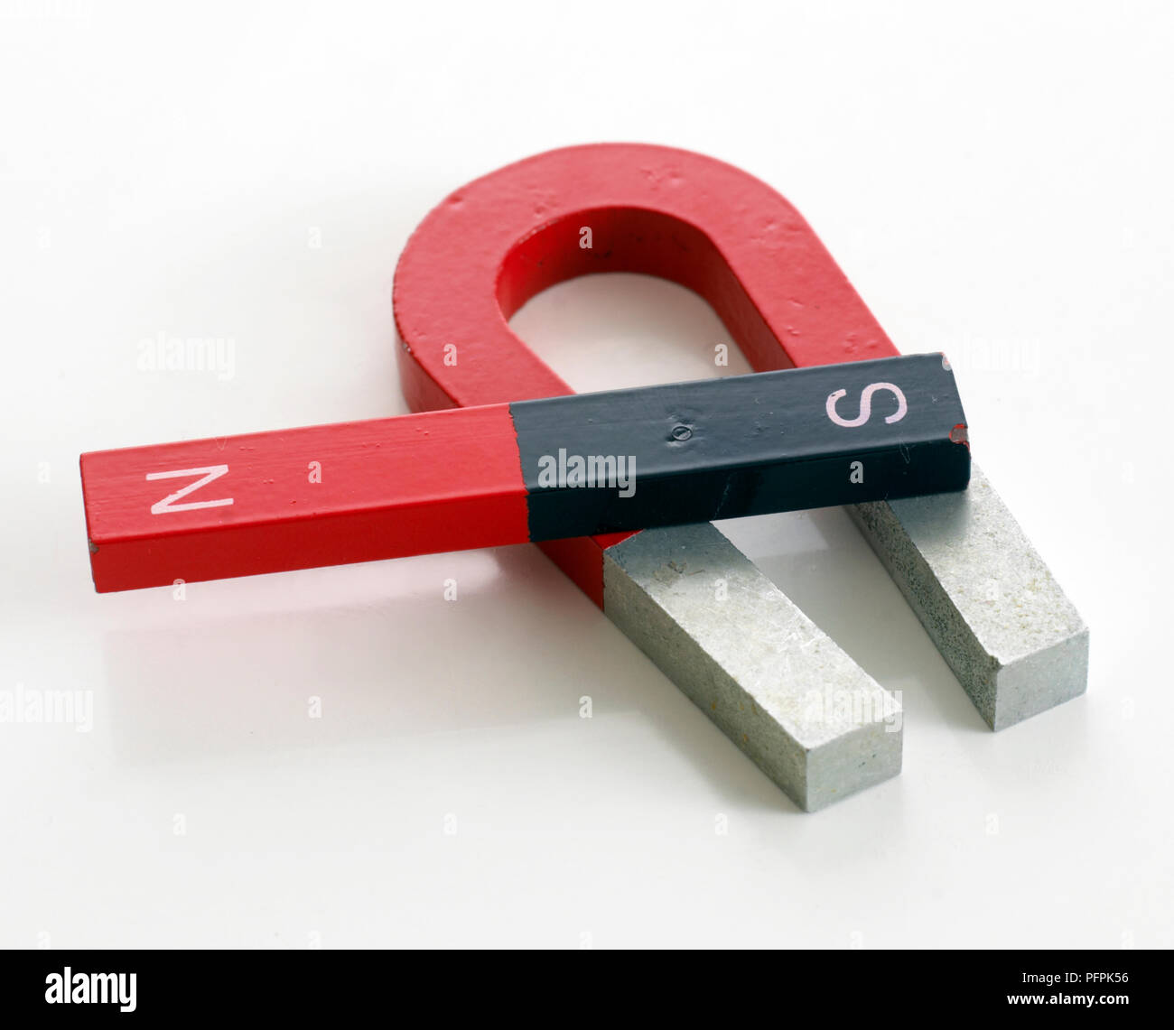 Bar magnet and horseshoe magnet Stock Photo - Alamy
