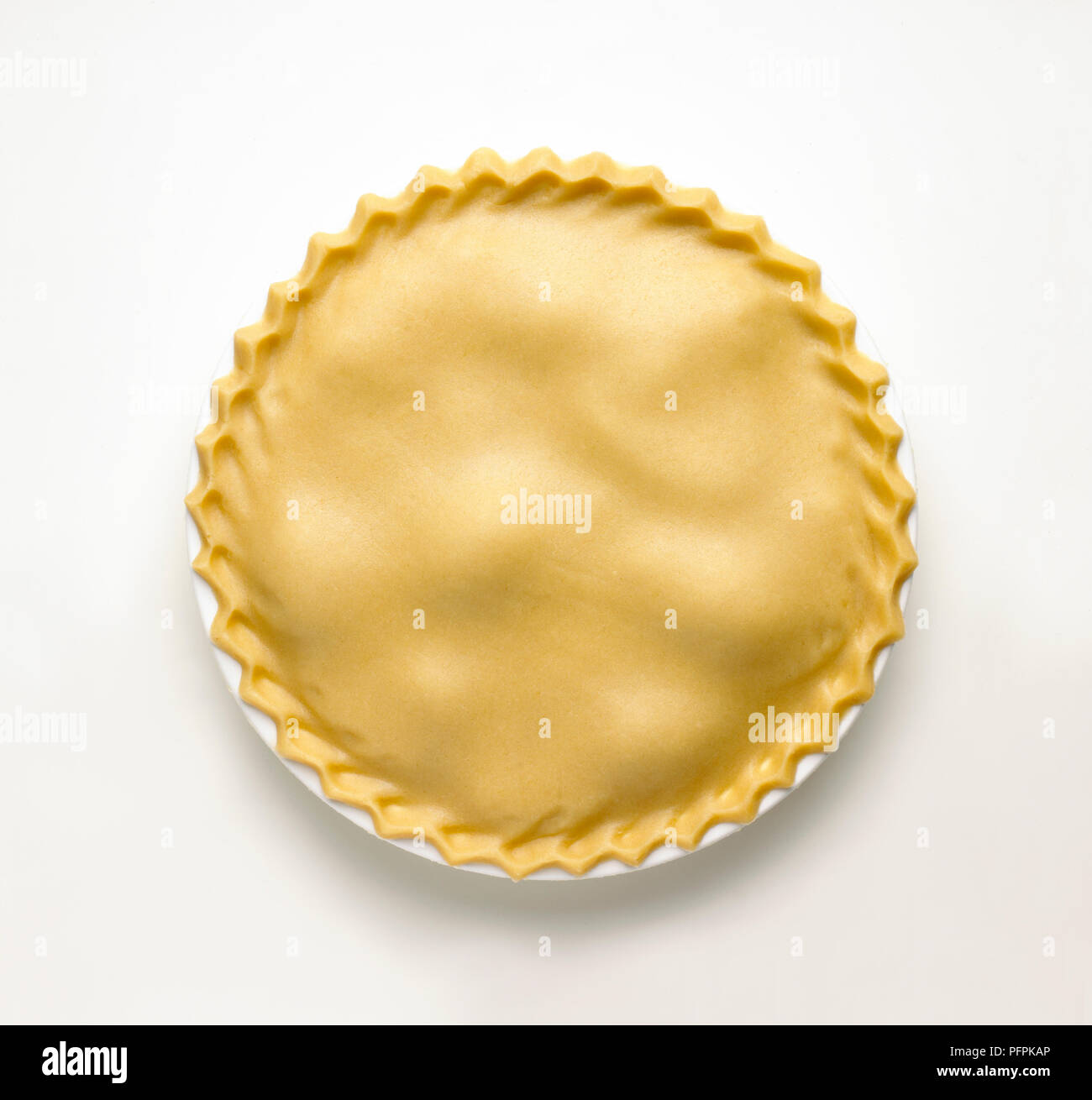 Pie crust with fluted edge Stock Photo