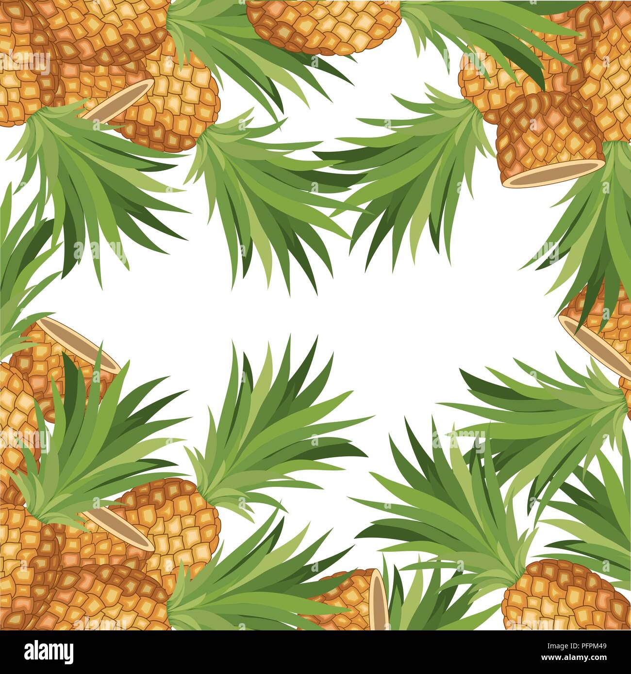 pineapple fresh fruit pattern background Stock Vector Image & Art - Alamy