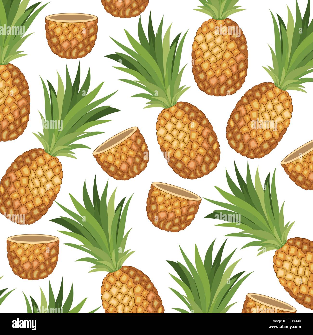 pineapple fresh fruit pattern background Stock Vector Image & Art - Alamy