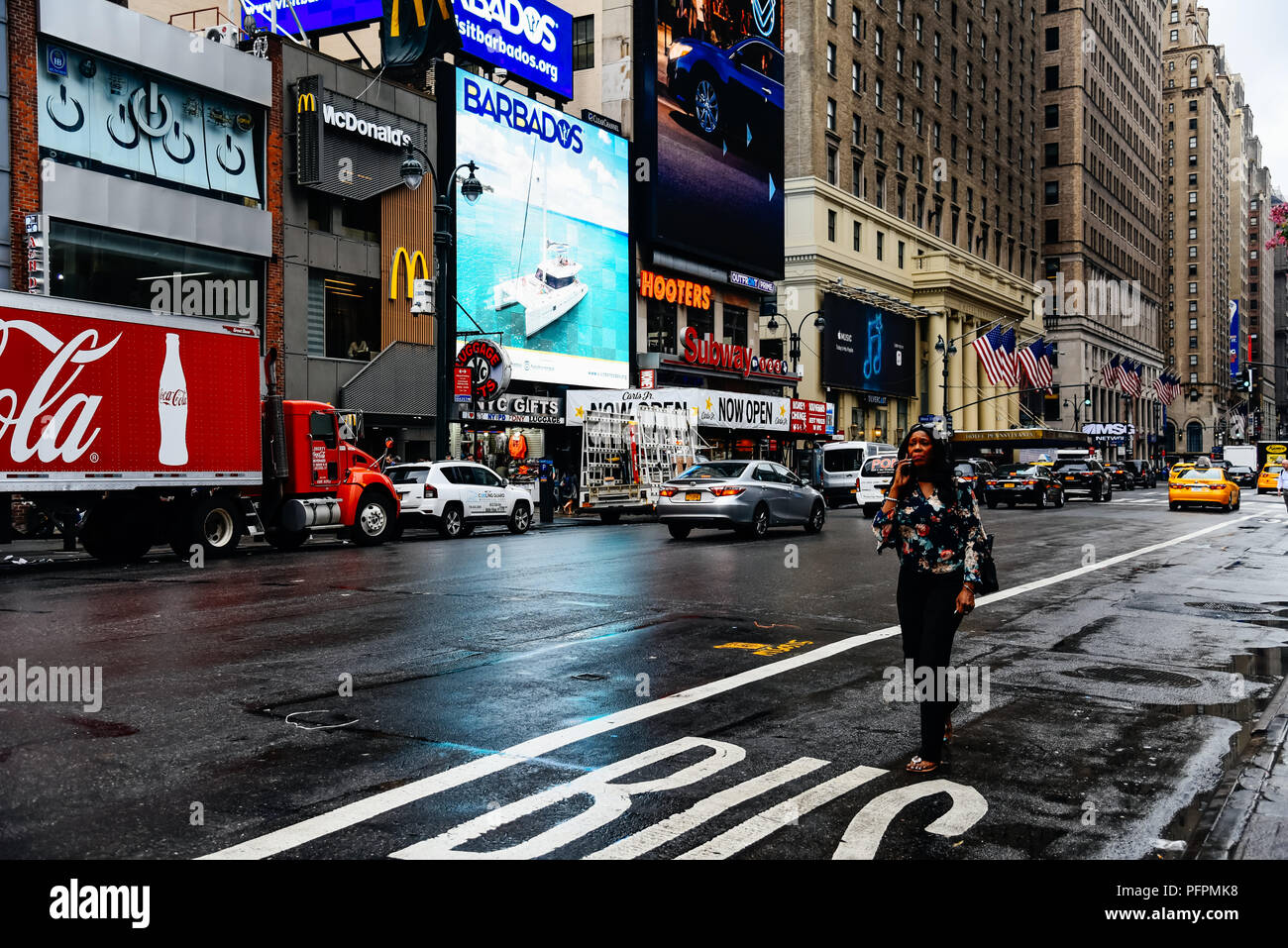 Rainy day in New York City editorial stock image. Image of avenue -  231946664