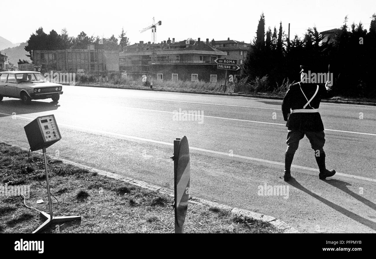 Italy, speed control, speed cameras, 70s Stock Photo