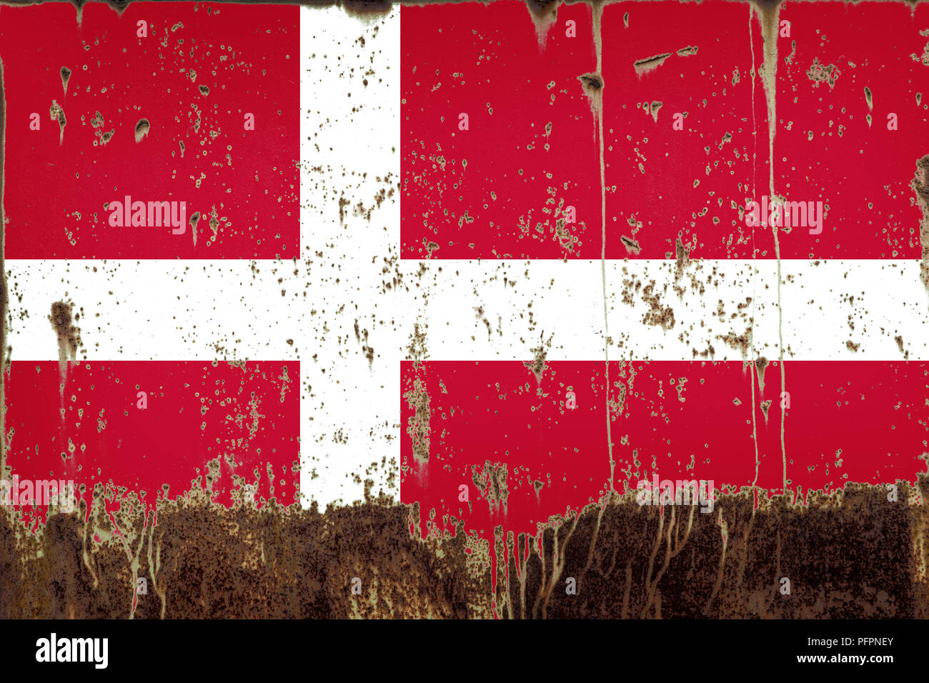 National flag of Denmark on rusty metal texture Stock Photo - Alamy