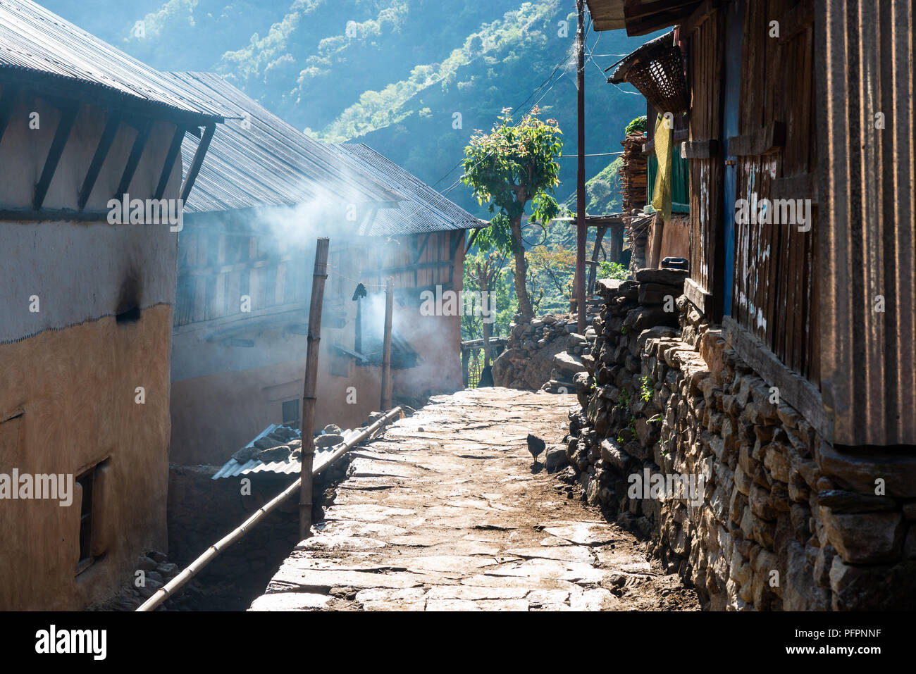 Small village in Lamjung district, Nepal Stock Photo