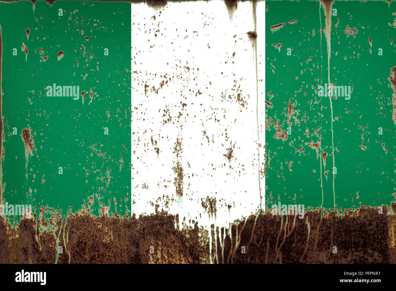 National flag of Nigeria on rusty metal texture Stock Photo - Alamy