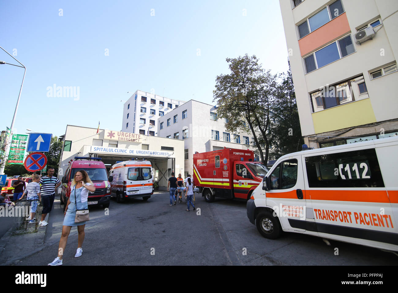BUCHAREST, ROMANIA - August 13, 2018: Details of a Romanian ambulance at  Floreasca Emergency Hospital Stock Photo - Alamy
