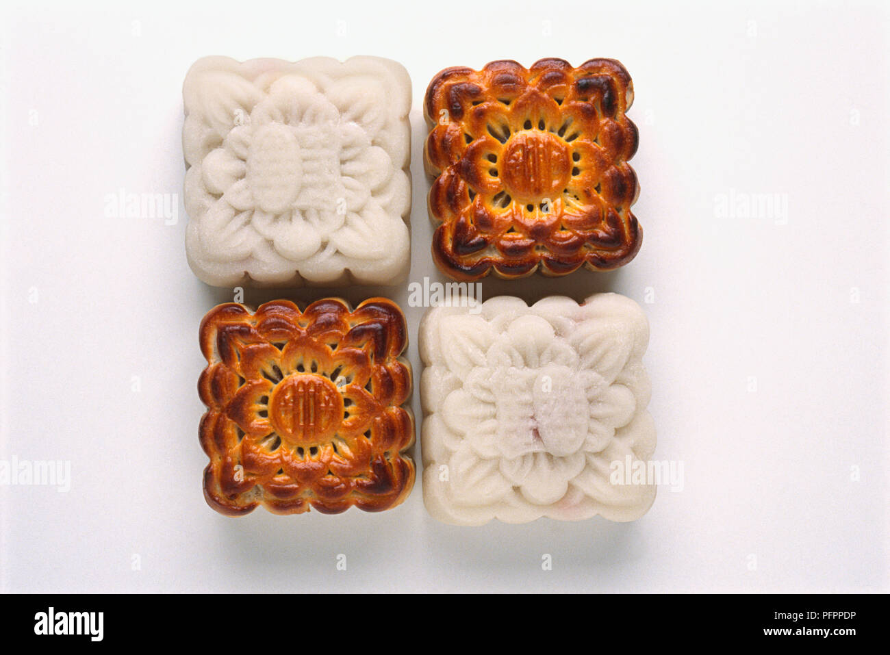 White and brown pastry moon cakes Stock Photo - Alamy