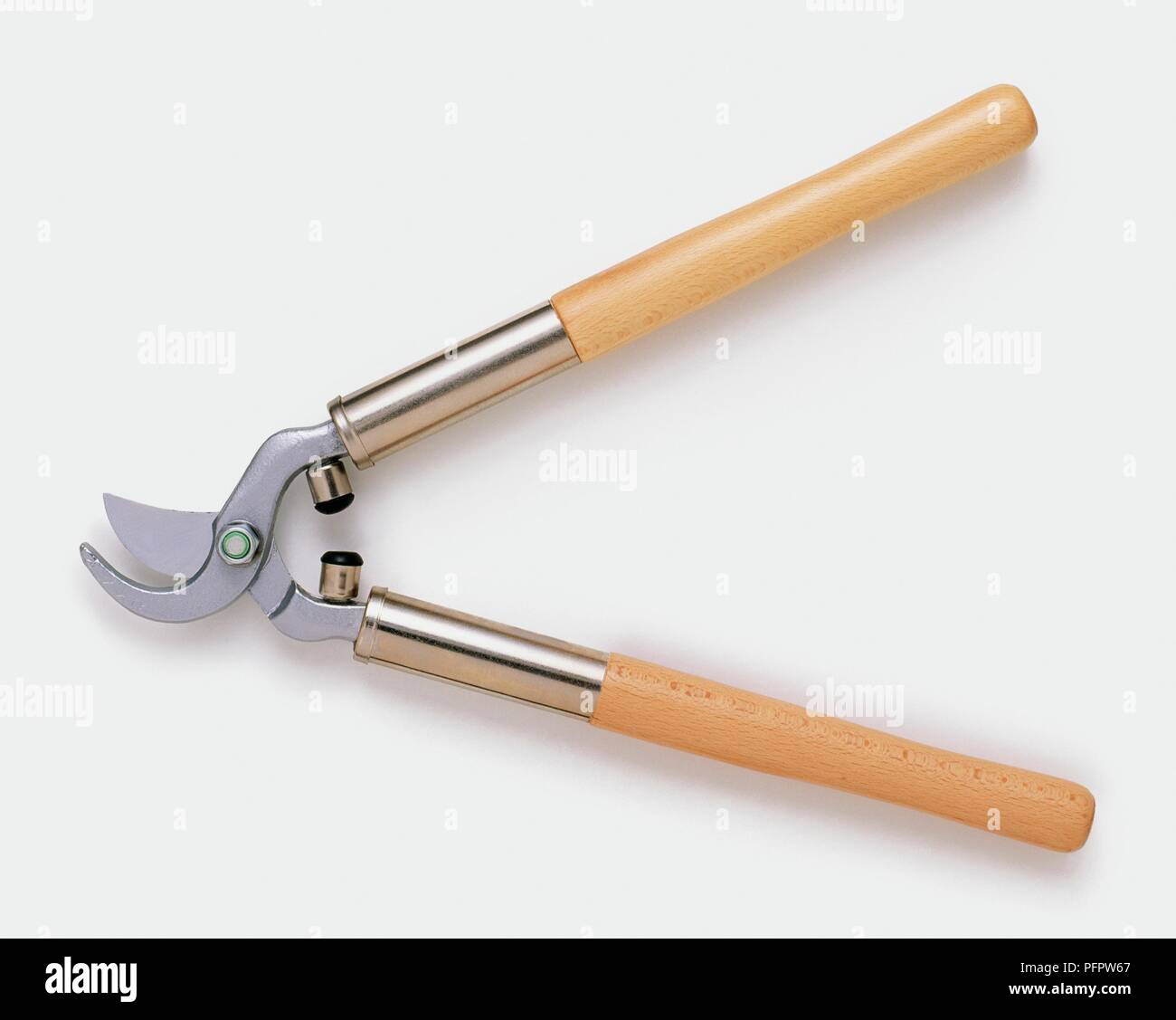 Long handle bypass pruners, open Stock Photo Alamy