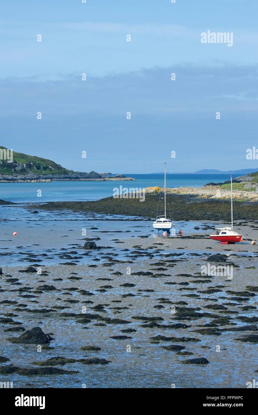 Great Britain Scotland Morar Near Mallaig Dinghies At Low Tide