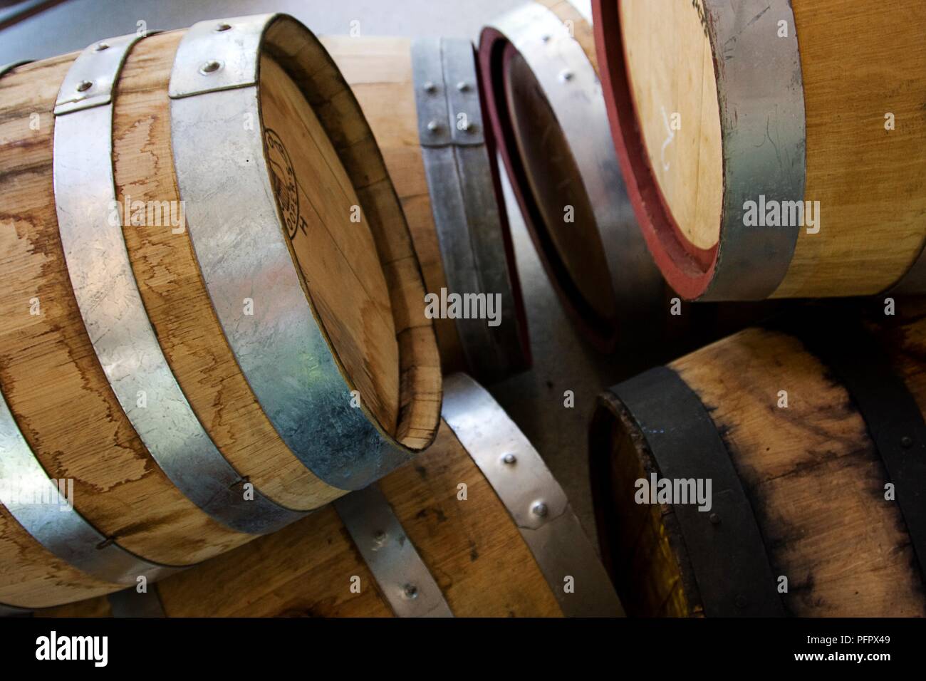 Wooden beer barrels Stock Photo Alamy