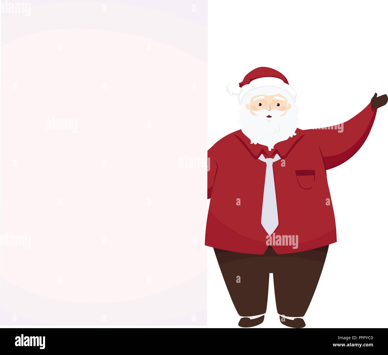 Illustration of a Modern Santa Claus Presenting a Blank Board Stock ...