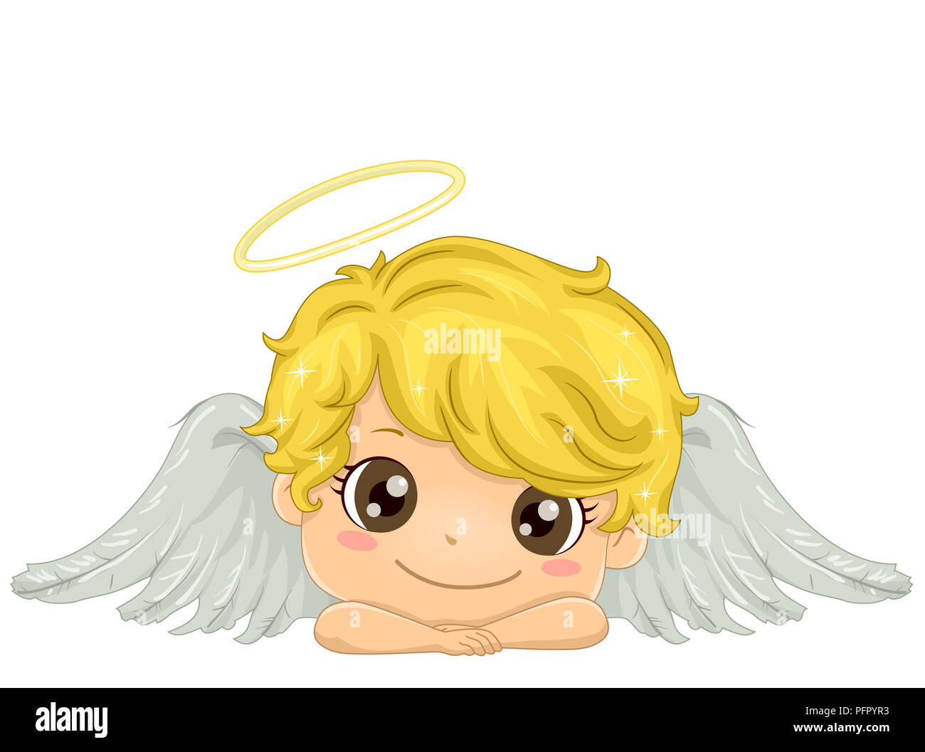 Cartoon angel boy smiling hi-res stock photography and images - Alamy