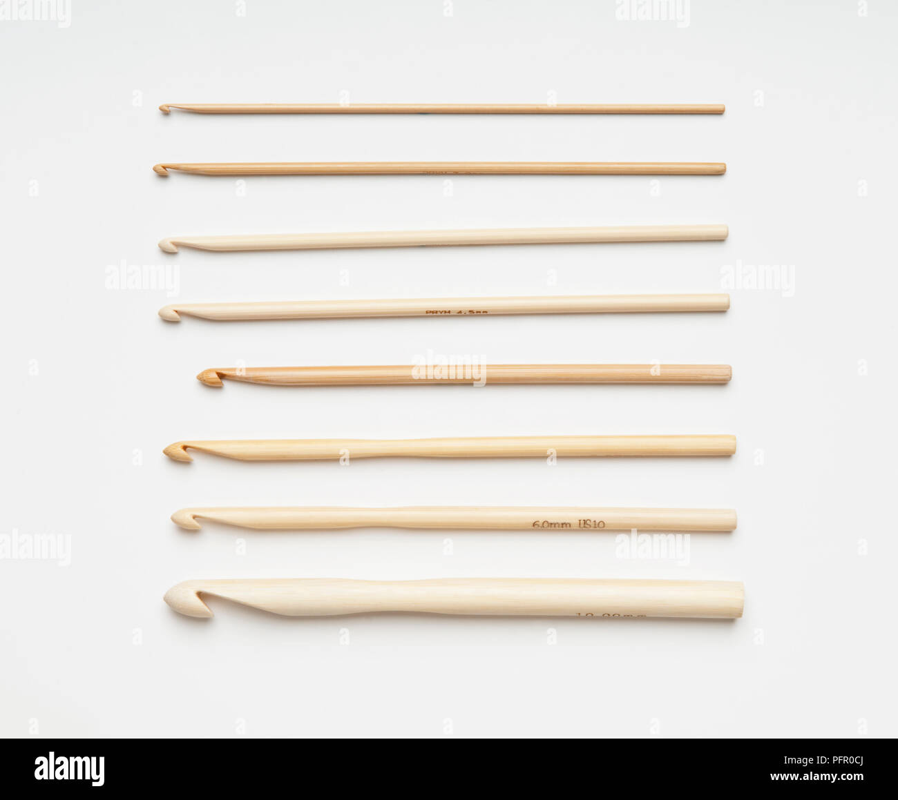 Selection of bamboo crochet hooks Stock Photo Alamy