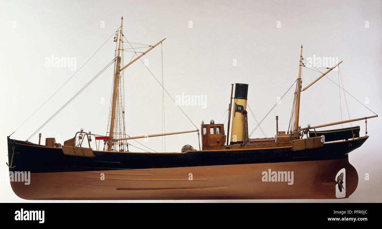 Model of a steam trawler Stock Photo