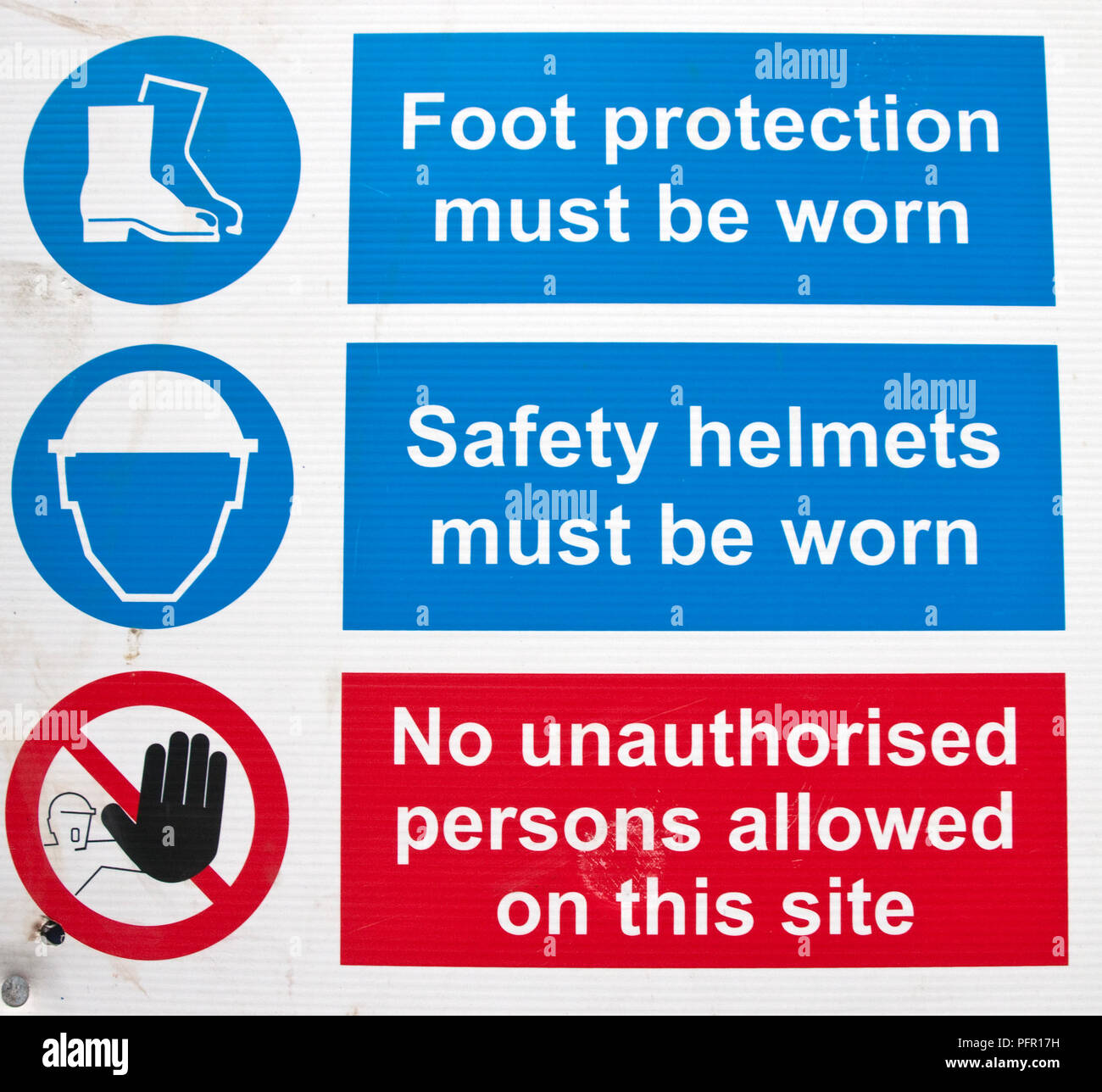 Great Britain, England, building site safety signs Stock Photo Alamy