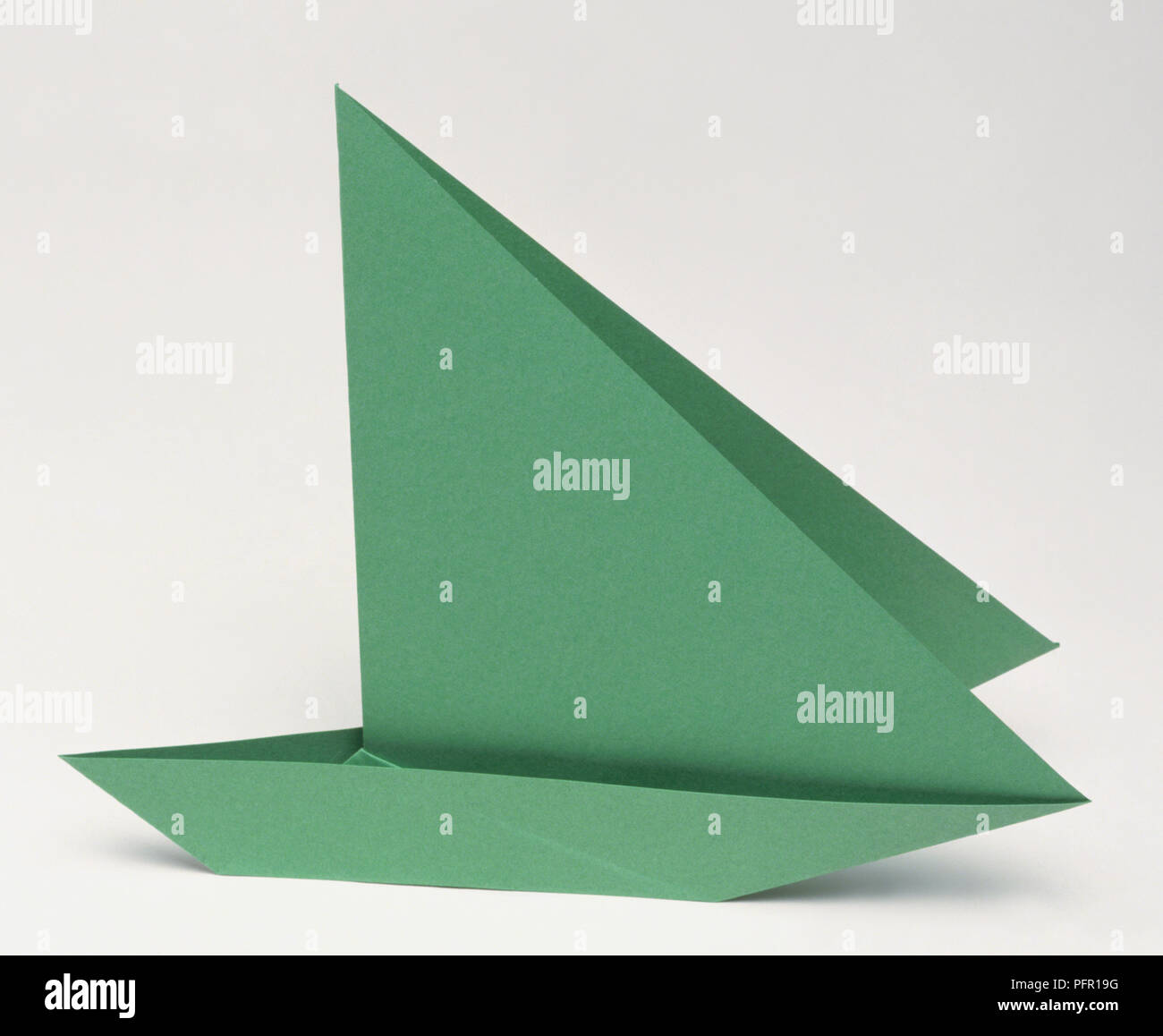 Green paper boat Stock Photo