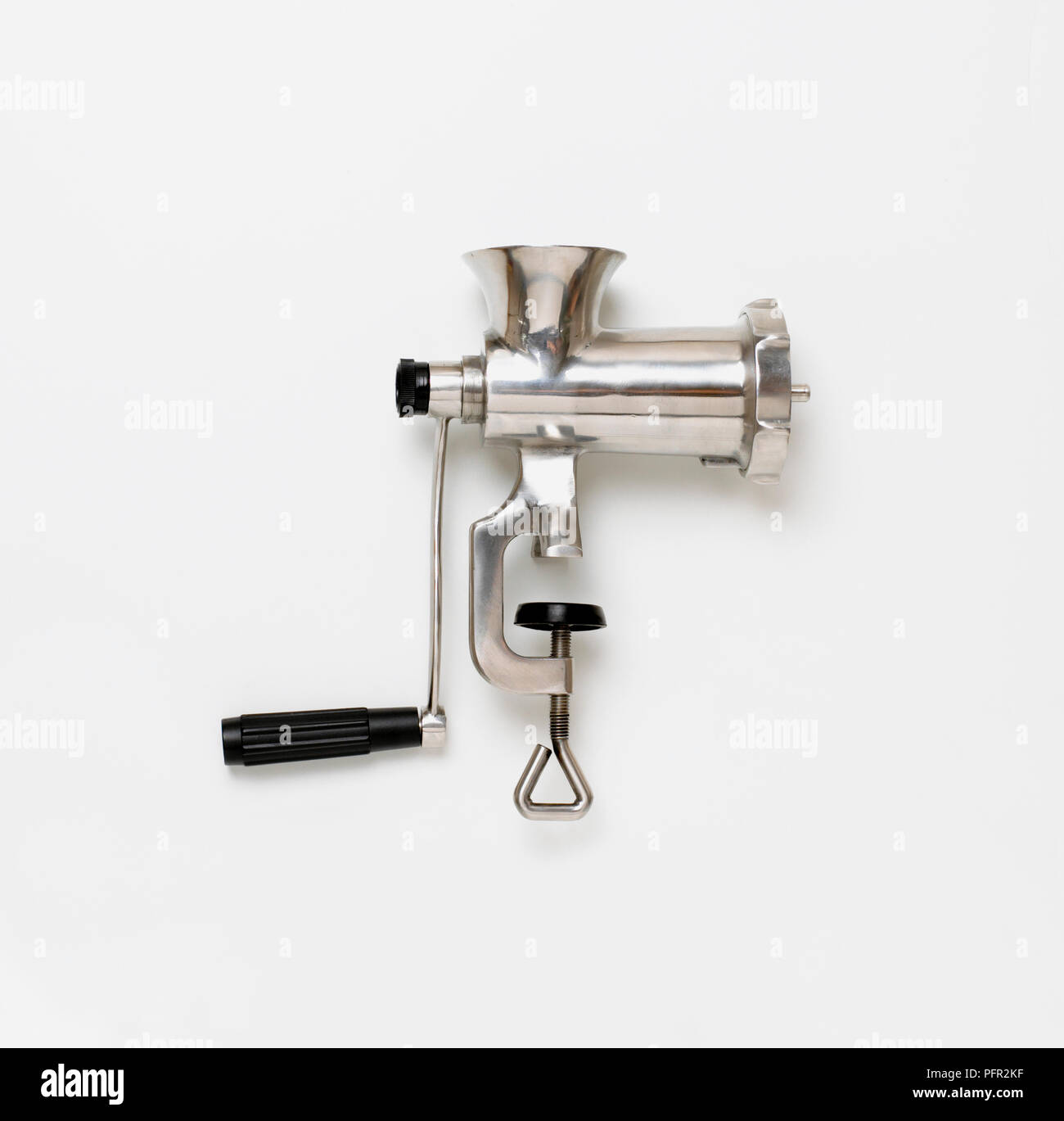 Tabletop metal hand meat mincer Stock Photo Alamy