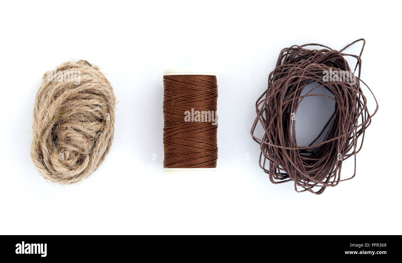 Three different types of strong thread Stock Photo Alamy