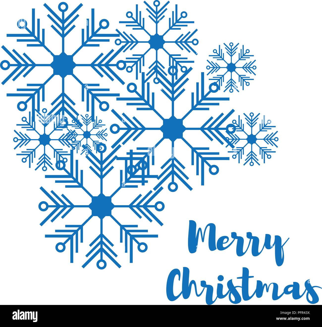 Vector illustration. Set of snowflakes in the style of a flat Stock ...