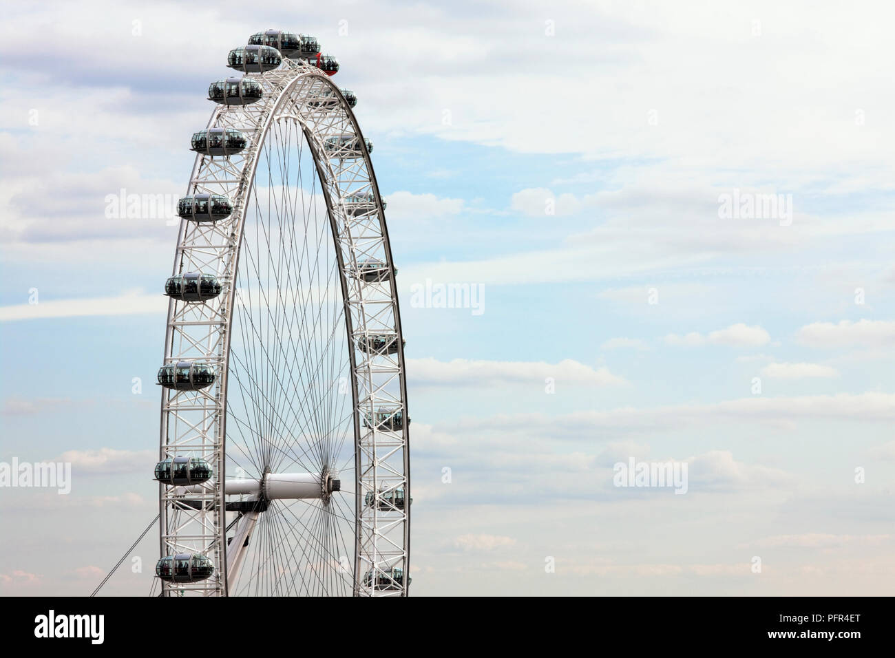 Great Britain, England, London, London Eye seen against cloudy sky Stock Photo