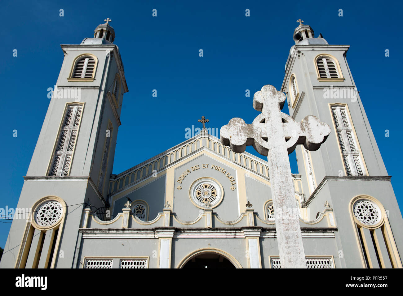 Sri Lanka, North Eastern Province, Talaimannar, Mannar Island, St. Sebastian Church, low angle view Stock Photo
