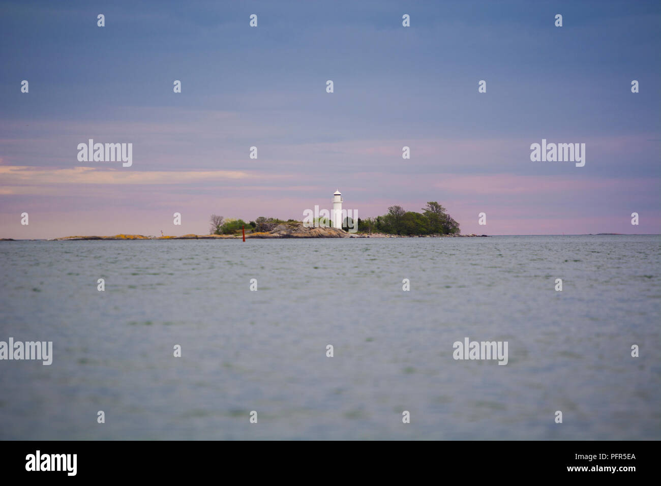 Island with white light house hi-res stock photography and images - Alamy