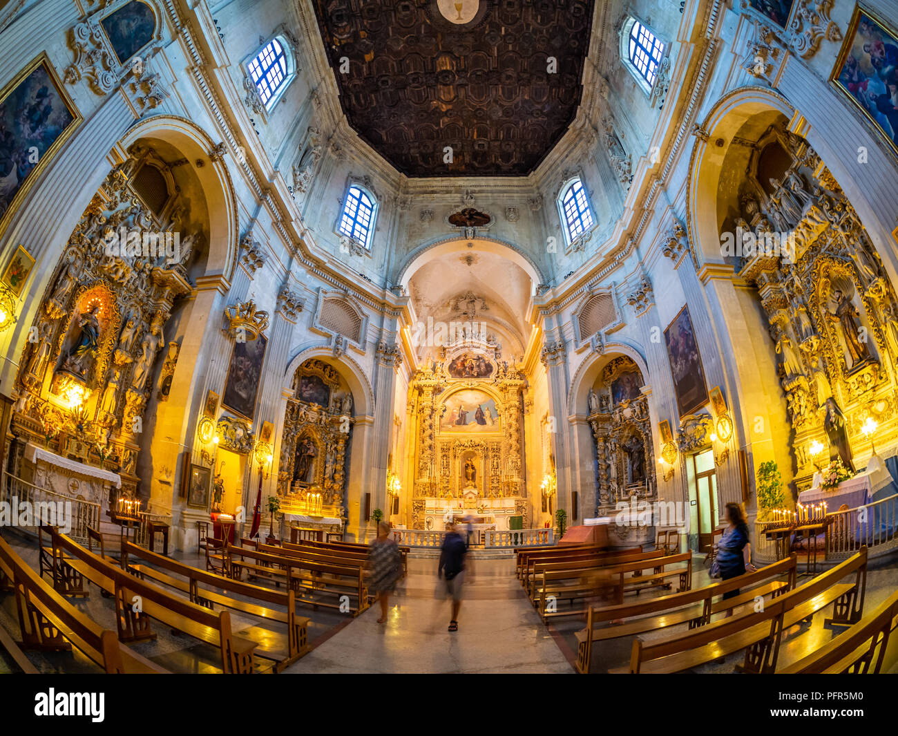 Inside of Santa Agata Basilica cathedral of Gallipoli. Puglia, Italy. Stock Photo