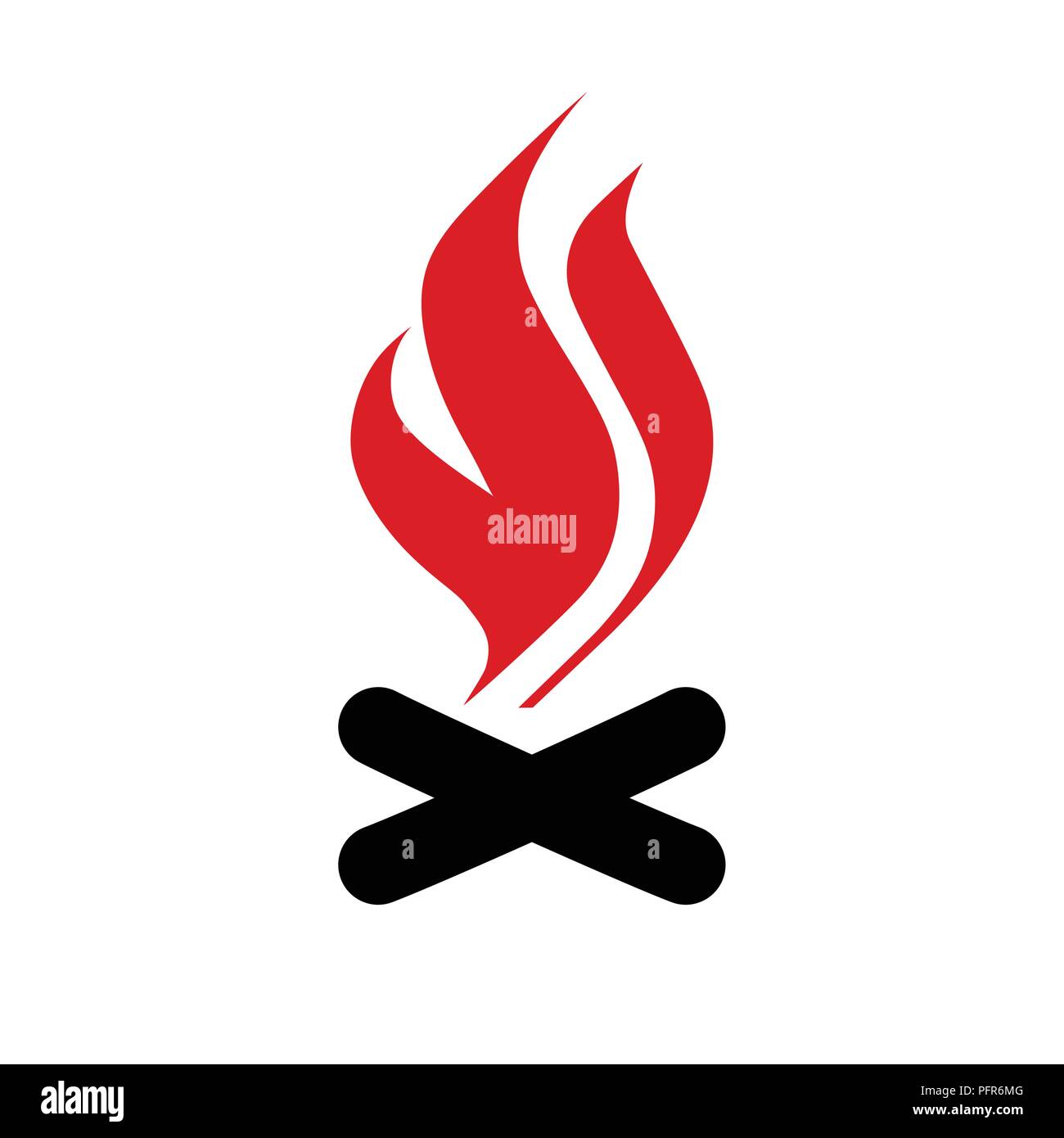 Flame or Fire Icon. EPS 8 vector graphic, isolated on white background. Stock Vector