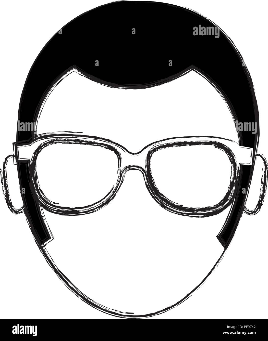 head man with glasses avatar vector illustration design Stock Vector ...