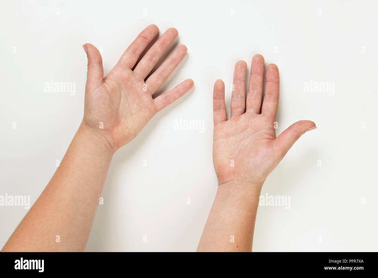 Pair of male hands, palms facing up Stock Photo Alamy